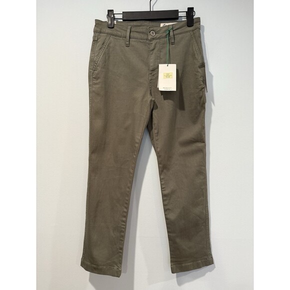 NEW Stitch Fix Pants Womens 27" Green Stretch Mid Rise Pockets Travel Vacation - Picture 1 of 7